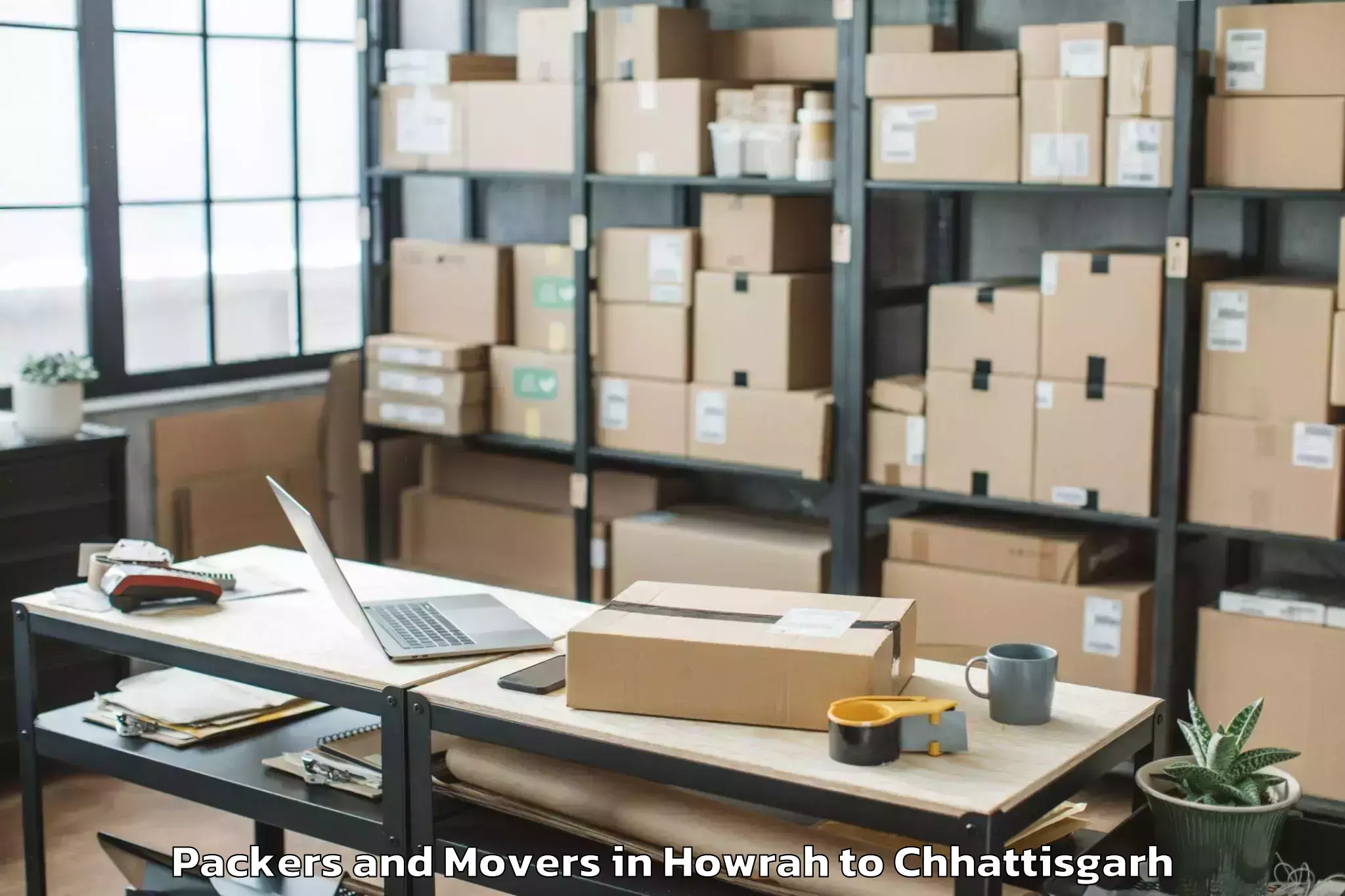 Quality Howrah to Pandit Ravishankar Shukla Univ Packers And Movers